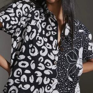 Farm Rio for Anthropologie | Playful Printed Surf Shirt | Like New | Size S